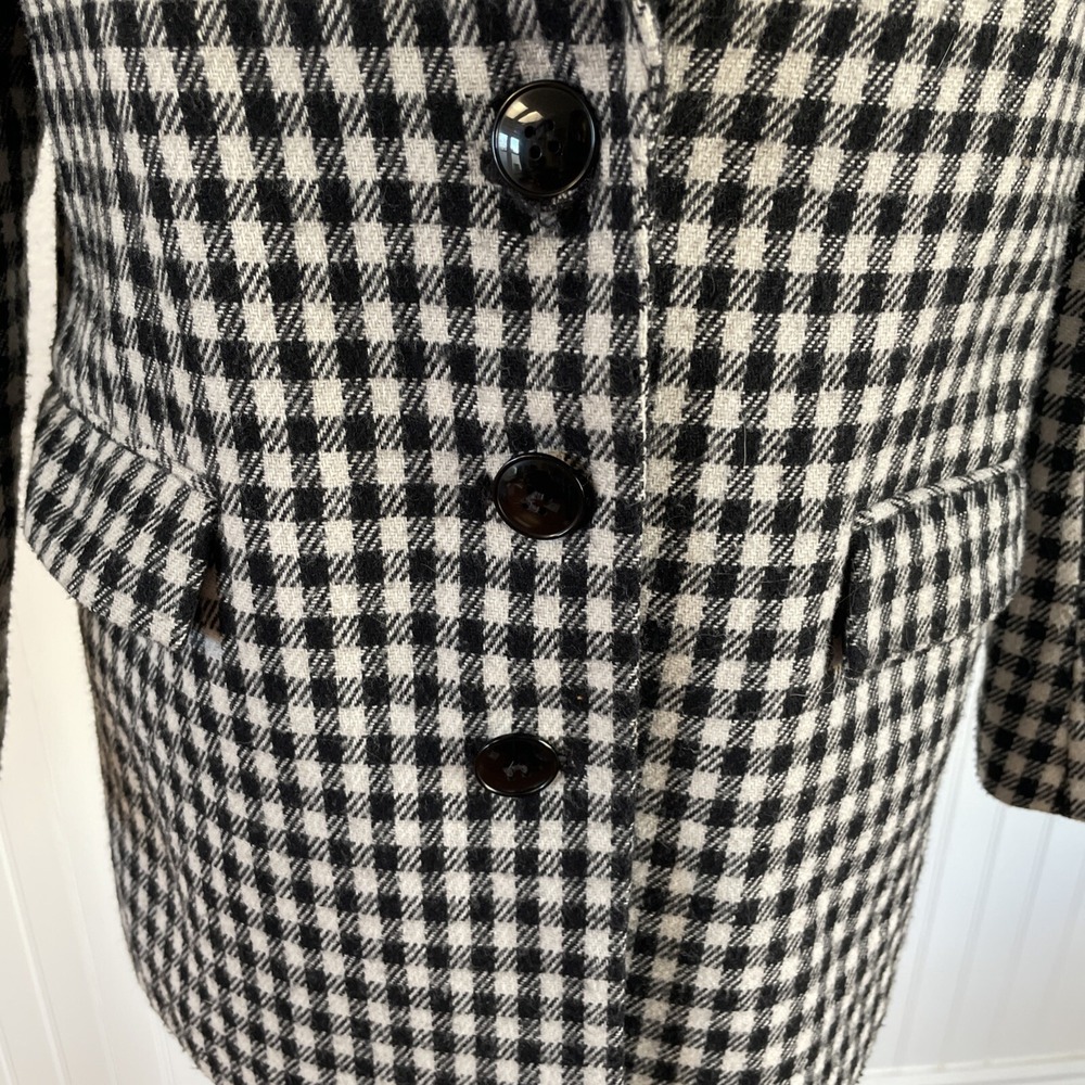 Vintage Y2K Sweet‎ Suit Houndstooth Blazer Long Sz 6 Preppy Oversized Workwear - Picture 4 of 10